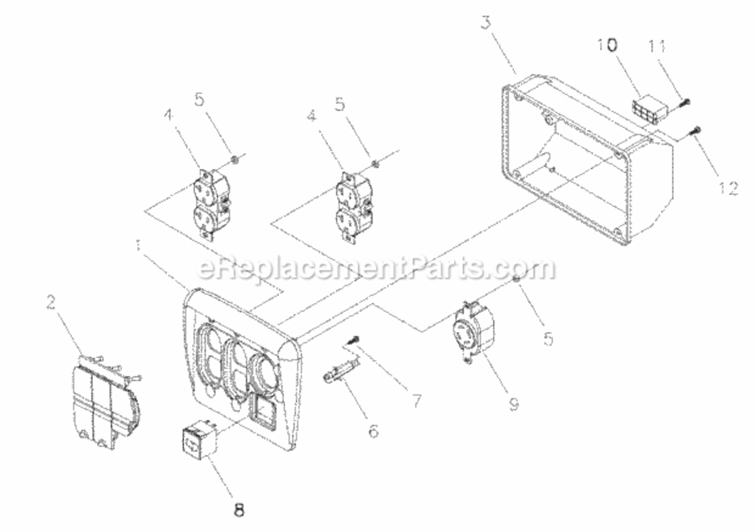Control_Panel Diagram and Parts List for 030298-0  Briggs and Stratton Generator
